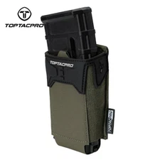 TOPTACPRO Tactical Pouch Single Mag Holder for 556 PVC Adhesive Seal Hunting RG