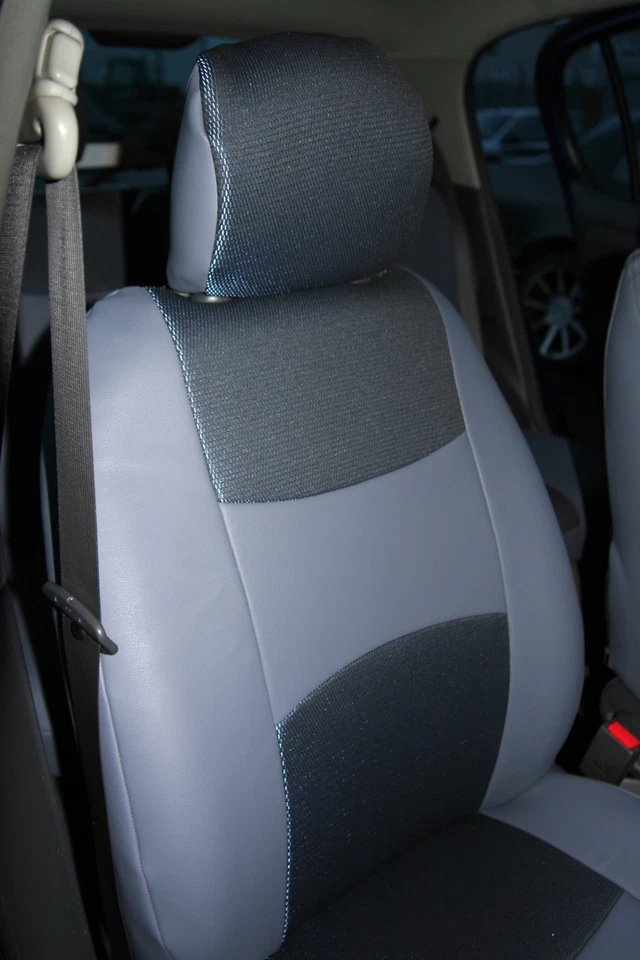 TOYOTA YARIS LEATHERETTE & FABRIC CUSTOM MADE HIGH QUALITY CAR SEAT COVERS - Изображение 2 из 4