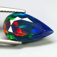 1.89 Cts_Eye-catching Muti-Color Pattern 100%  Natural Welo Black Opal Gemstone