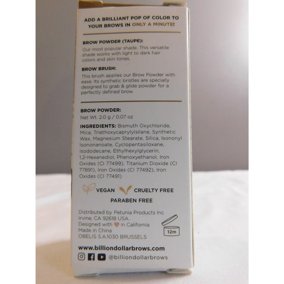 Billion Dollar Brows 60 Seconds To Beautiful Brows Kit (1X Brow-Taupe 2pcs) New - Image 3 of 4