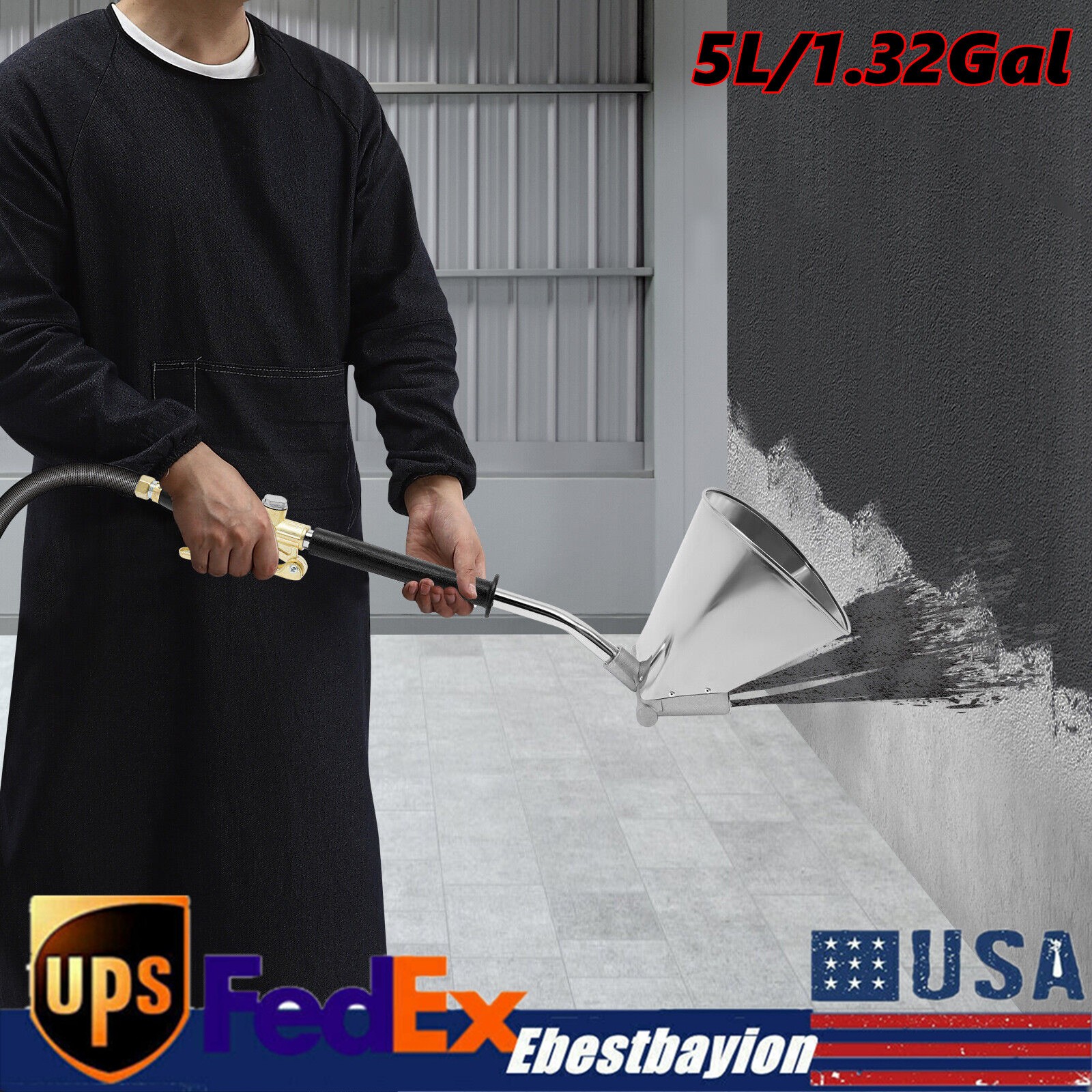 4-Jet Stucco Sprayer for Cement Plaster Mortar Paint Wall Hopper Gun