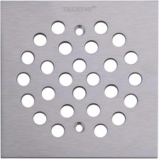 Square 4-1/4-Inch Screw-In Shower Floor Drain Grate Extra Thick SUS 304 Stainles