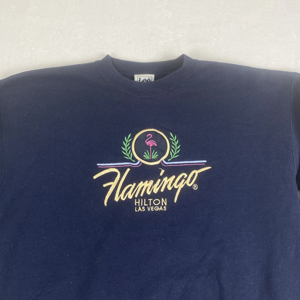 Sudadera Pullover Vintage Años 90 Hecha en EE. UU. Flamingo Hilton Las Vegas Lee Logo Foto 4 de 4