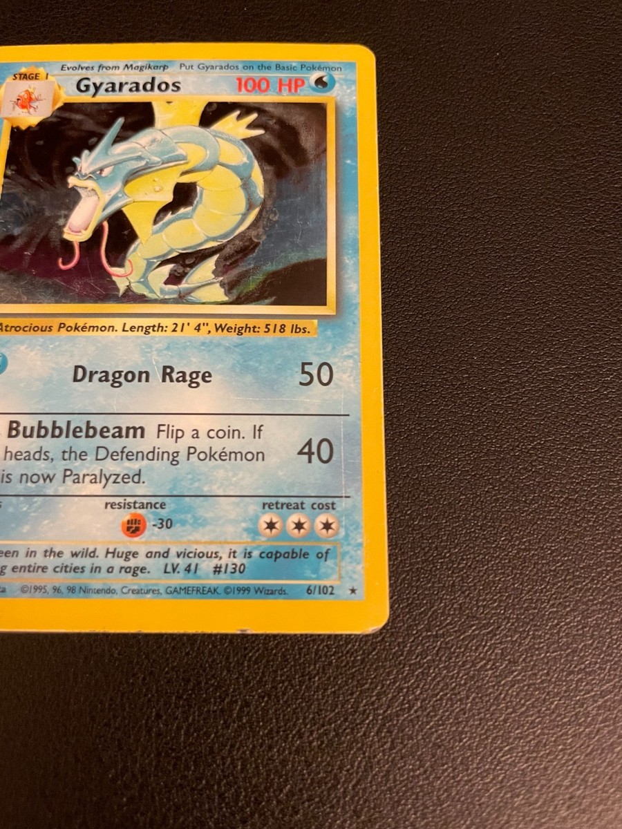 Pokemon SHADOWLESS GYARADOS 6/102 - BASE SET HOLO - MP | eBay