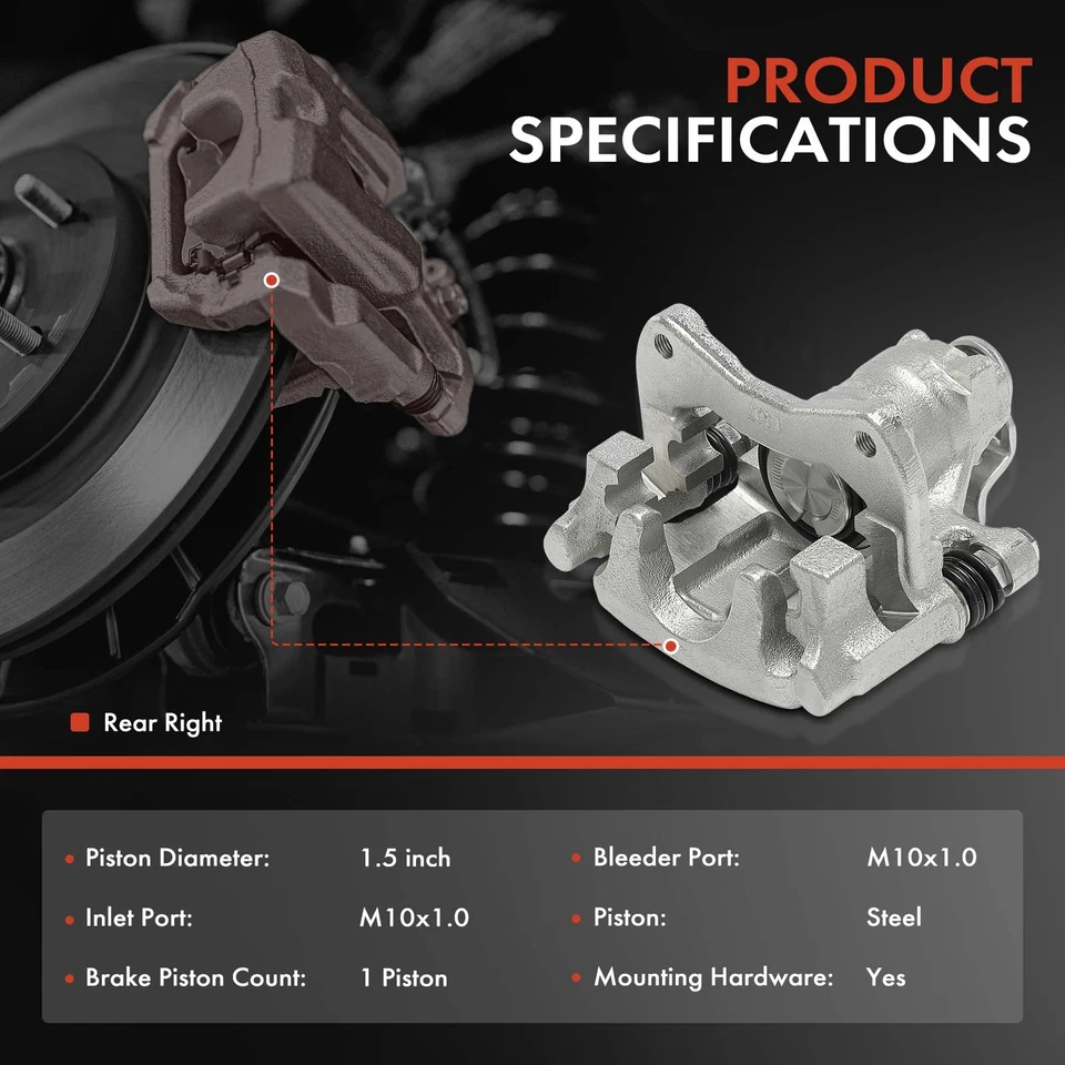 Pinça de freio traseira direita com suporte de aço para Volkswagen Jetta Golf 1996-1999 - Imagem 2 de 4