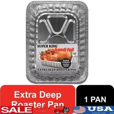 Heavy Duty Aluminum Foil Roasting Pan Disposable Deep Dish 17x12 Perfect Turkey