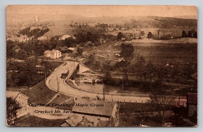 Maple Grove Massachusetts Overhead Crossing Aerial c1910 MA Postcard