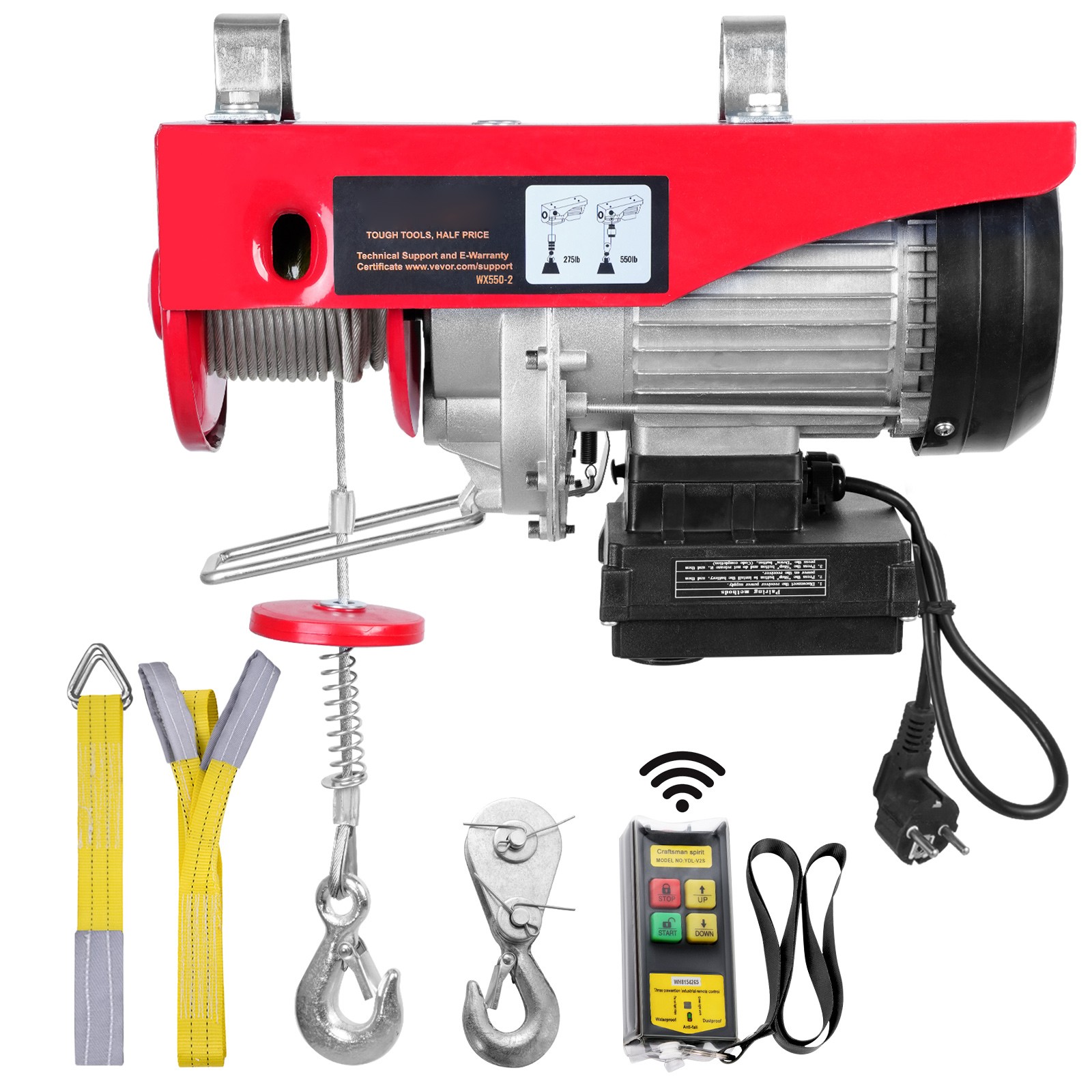 Palan électrique Uimoso évitez le mal de dos levage assisté 250kg sans fil 510W