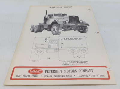 PETERBILT MODEL 383 OFF-HIGHWAY TRUCK Vintage Dealer Brochure Spec Sheet