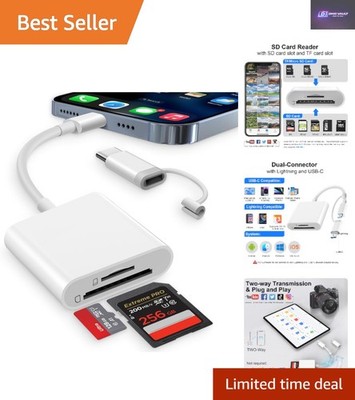 Schneller 2-in-1 Lightning & USB-C SD-Kartenleser: Fotos einfach überall übertragen
