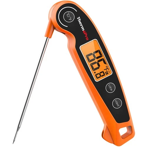 ThermoPro TP605W Instant Read Meat Thermometer Waterproof Backlit Foldaway Probe