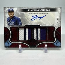 2025 Topps Tier One Autographed Relic Shane McClanahan Ruby /10 SSP RAYS