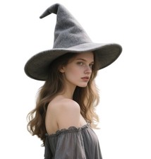 VALOZENC Wizard Hat for Adults Large Witch Sorcerer Hats One Size, Grey