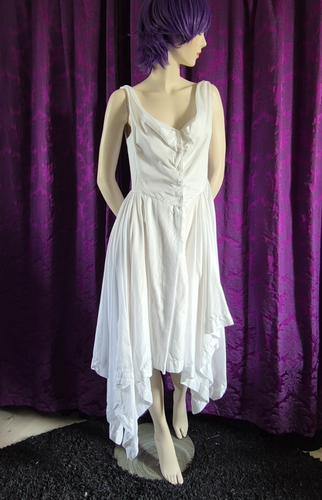 Vivienne Westwood Anglomania White Cotton Saturday Dress - Sz 44 - Foto 6 di 13
