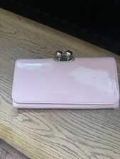 Ted Baker Leather Pink Purse 7.5 Inches Wide Clasp Fastening