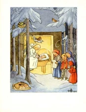 Antique Rare Ida Bohatta: Nativity: CRECHE V: GREETING Card 6462