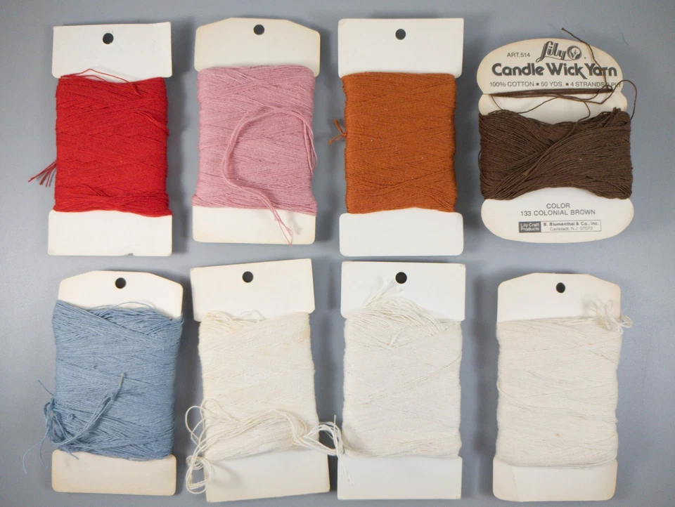 Vtg Candlewicking Yarn Lot of 8 - Lily, Q's Candlewicking, CSO - New/Partial - Image 2 of 2