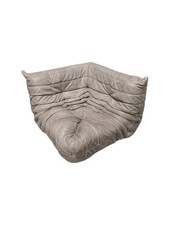 Ligne Roset Togo Corner Grey Leather Sofa Professionally Restored 