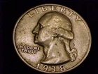 1938-S  Washington Quarter, Very Fine Grade.