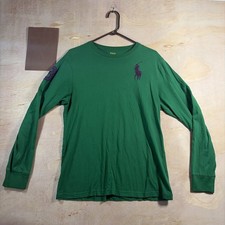POLO RALPH LAUREN Boys 18-20 XL Big Pony Cotton Green And Purple