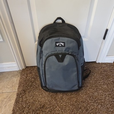 Billabong Men's Backpack Gray and Black  Adjustable Strap Padded Outer Pockets