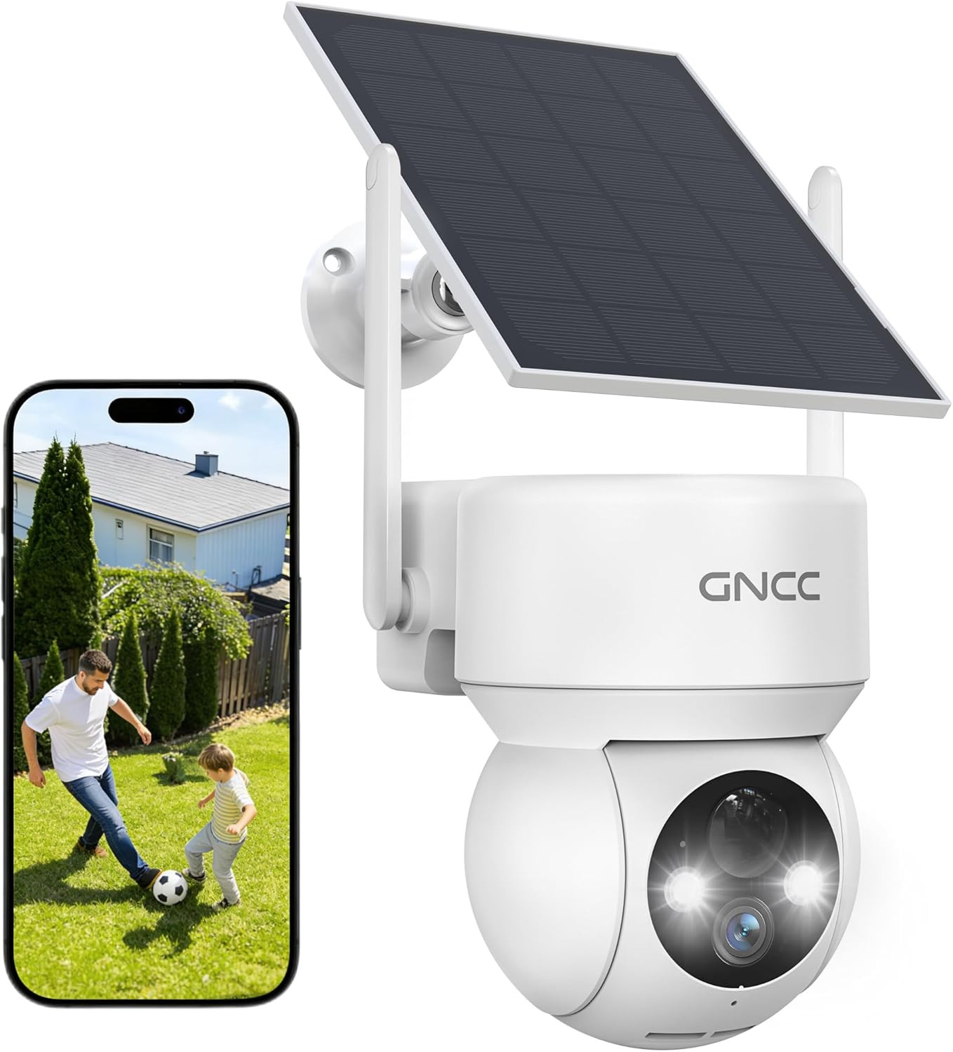 Videocamera Sorveglianza Esterno 2MP: Pannello Solare e Wifi Integrato