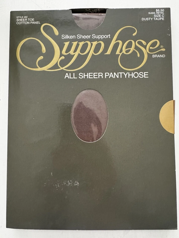Pantimedias vintage de sopa polvorientas topo talla C estilo 492 panel de algodón con punta transparente Foto 2 de 4