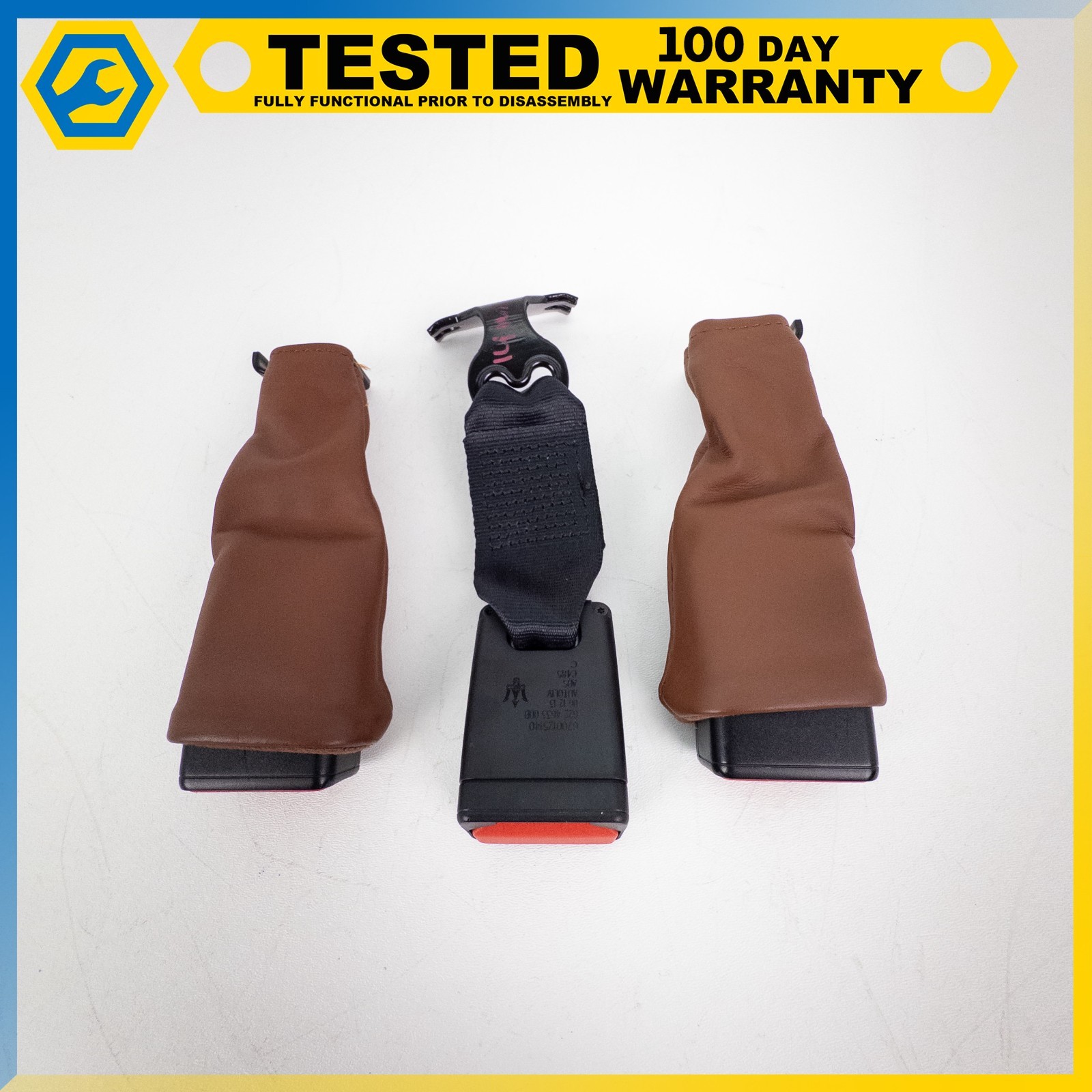 14-19 MASERATI QUATTROPORTE REAR RIGHT & LEFT SIDE SEAT BELT BUCKLE SET OF 3 OEM