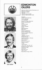1979 Edmonton Oilers NHL Team Roster Page - Glen Sather - Vintage Hockey Page