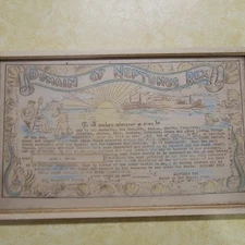 Rare Original WWII 1942 Domain of Neptunus Rex Certificate – Equator Crossing 