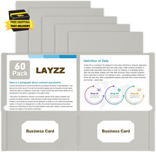 Folders with Pockets, 60 Pack Paper Pocket Folders, 2 Pocket File Folders Fits