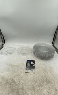 Vintage Imperial Clear Fine Crystal Candlewick Dishware Dinner Plates Lot Of 12
