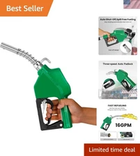 3/4" NPT Automatic Fuel Nozzle with Hook, Gas Pump Handle Fuel Nozzle with 3-...