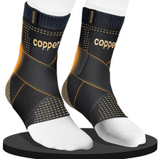 Ultra-Thin  Copper Infused Ankle Support - Adjustable Compression Ankle Brace f