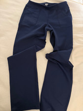 Lands End blue Sz 10T Pants 30" Inseam Pull On Pockets Stretch Women's spandex