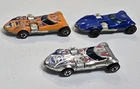 Hotwheels Redline Twin Mill Chrome Aztec Orange Enamel Blue Lot Of 3