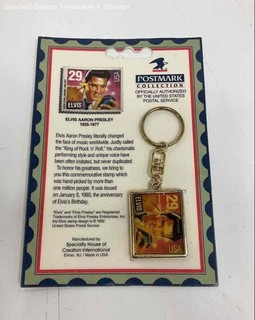 Vintage USPS Postmark Collection Elvis Presley Commemorative Stamp Keychain