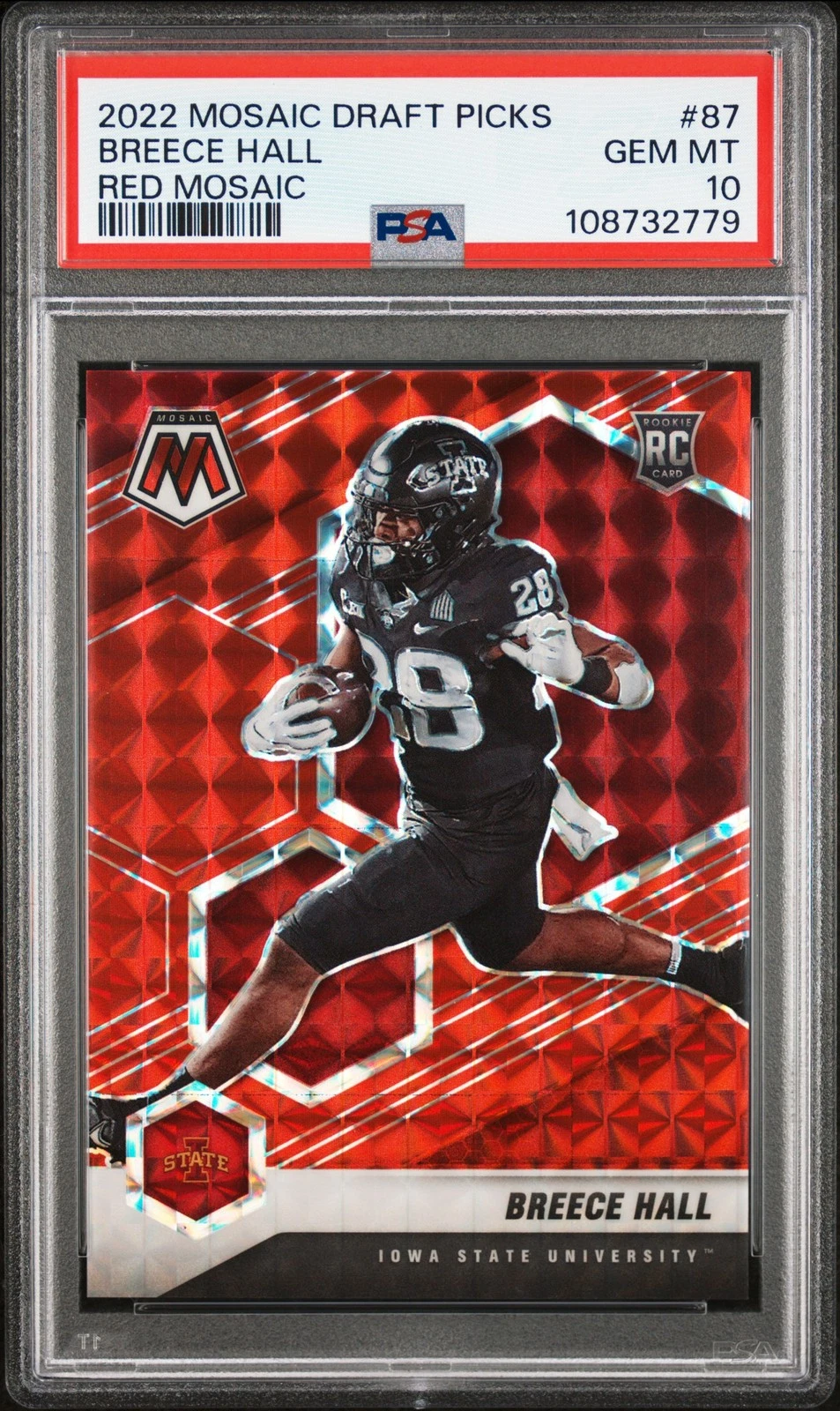 Breece Hall Panini Mosaic Draft Picks #87 Red Mosaic