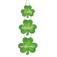 St Patricks Day Wreath St Patricks Day Door Decorations Shamrock Wreath Wooden S