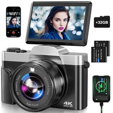 4K Digital Camera for Photography with WiFi, 2025 Latest Auto-Focus Vlogging ...