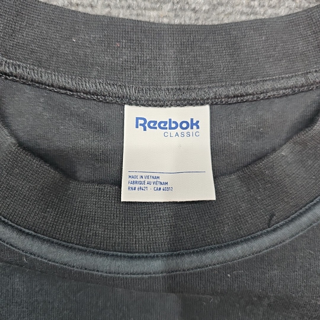 Reebok Classic Sweatshirt Men XL Black Front Print Spell Logo