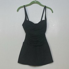 Rose Marie Reid Swimsuit Modest Skirt Ruche Black Size Small One piece