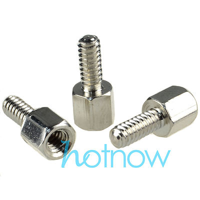 #4-40 x7mm Hexagon Copper Cylinder Screw Nickel Plated for VGA DVI DB9 COM Port