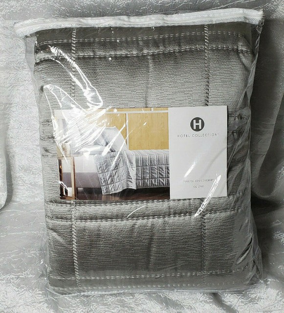 Hotel Collection Muse FULL / QUEEN Quilted Coverlet Gray for sale online eBay