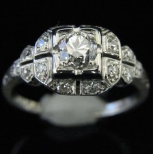 1.10Ct White Round Cut CZ Vintage Engagement Ring Solid 925 Sterling Silver