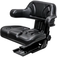 Uni Pro - KM 350 Black Mechanical Suspension Seat - For Caterpillar, Komatsu