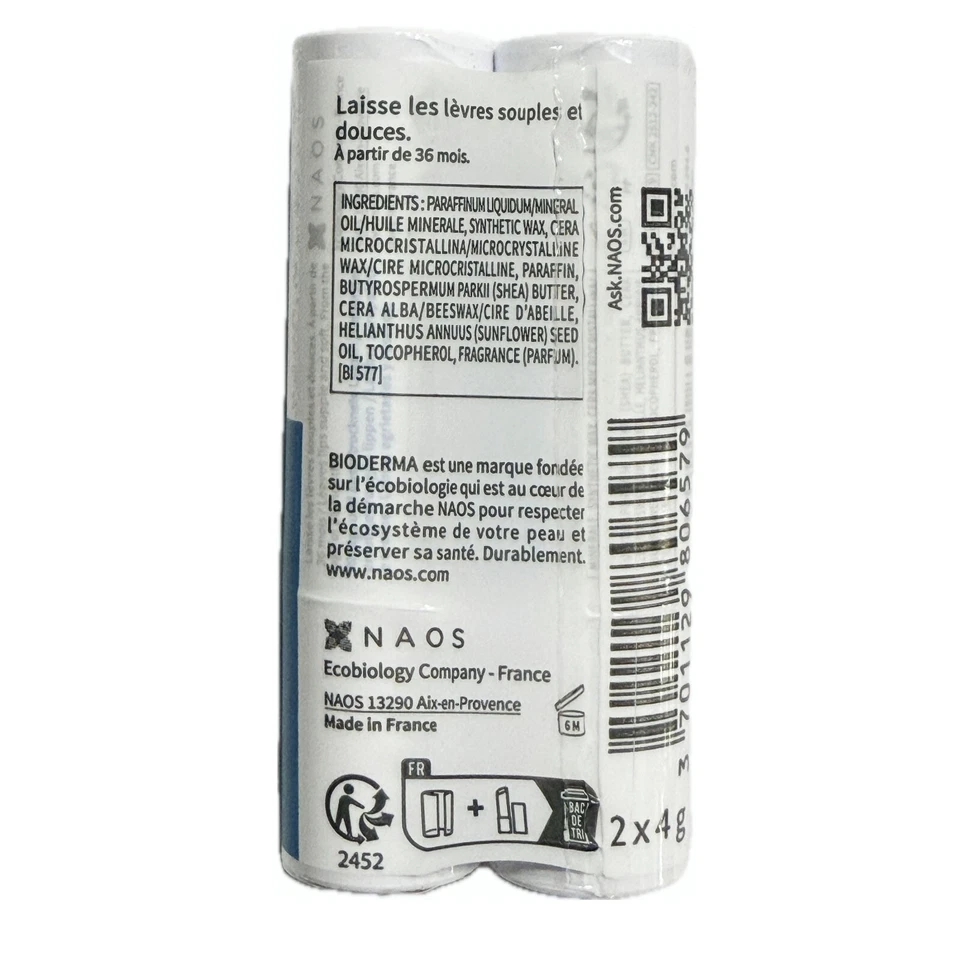 Barra hidratante para labios Bioderma Atoderm paquete de 2 VENDEDOR DE EE. UU. Fecha de caducidad: 01/2027 Foto 2 de 2
