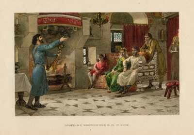 Antiker Druck - Graf - Mittelalter - Niederlande - Röver - 1890