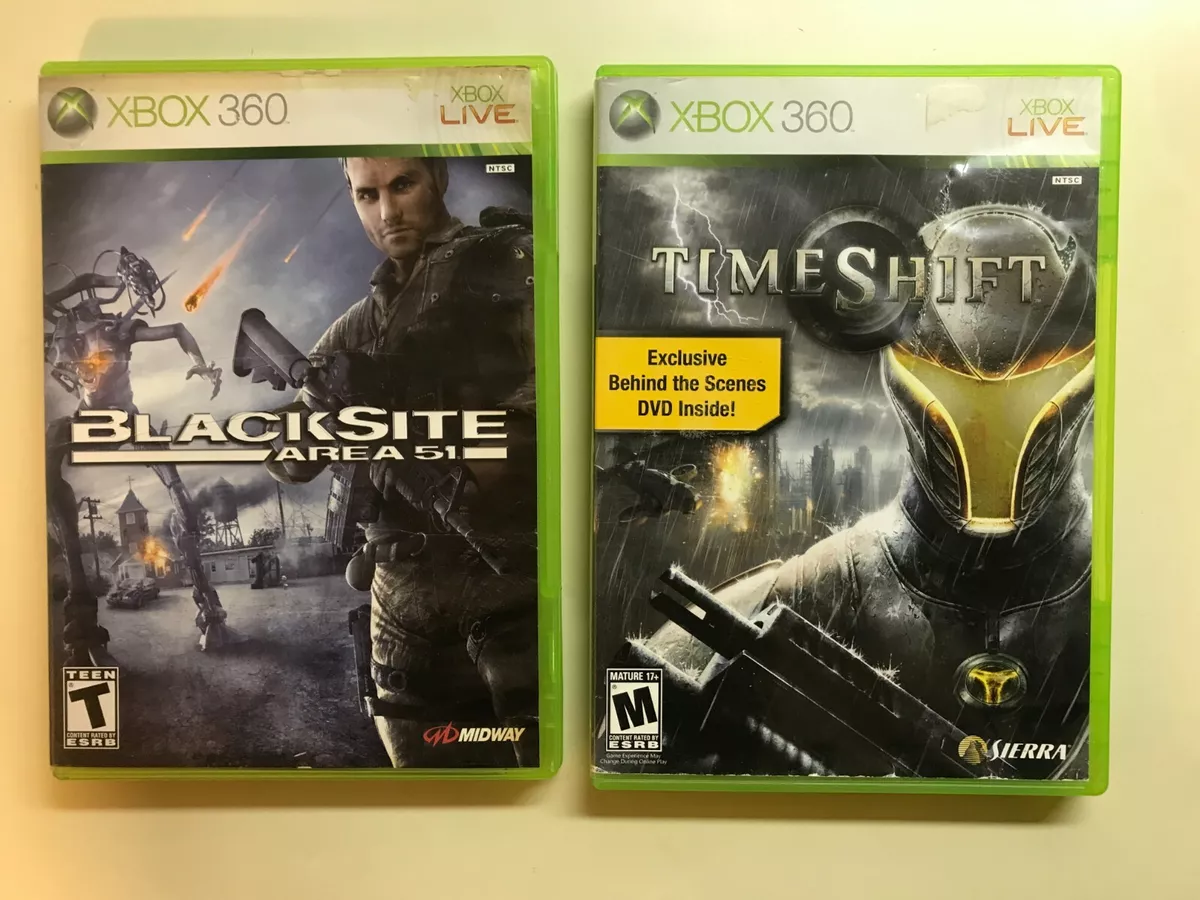 Xbox 360 Action Lot - Blacksite Area 51 & TimeShift - 2 Games, Tested