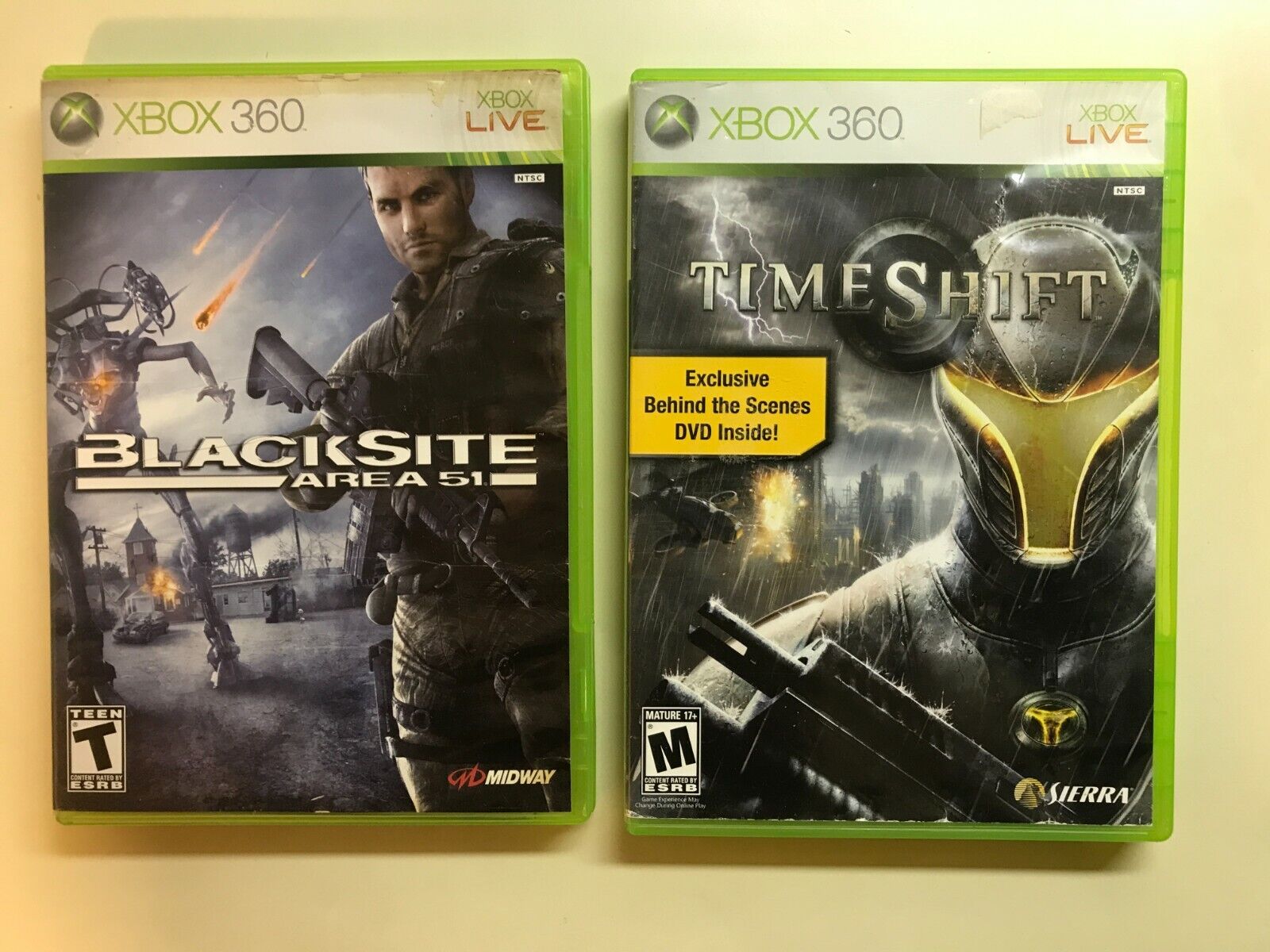 Xbox 360 Action Lot - Blacksite Area 51 & TimeShift - 2 Games, Tested  31719300839